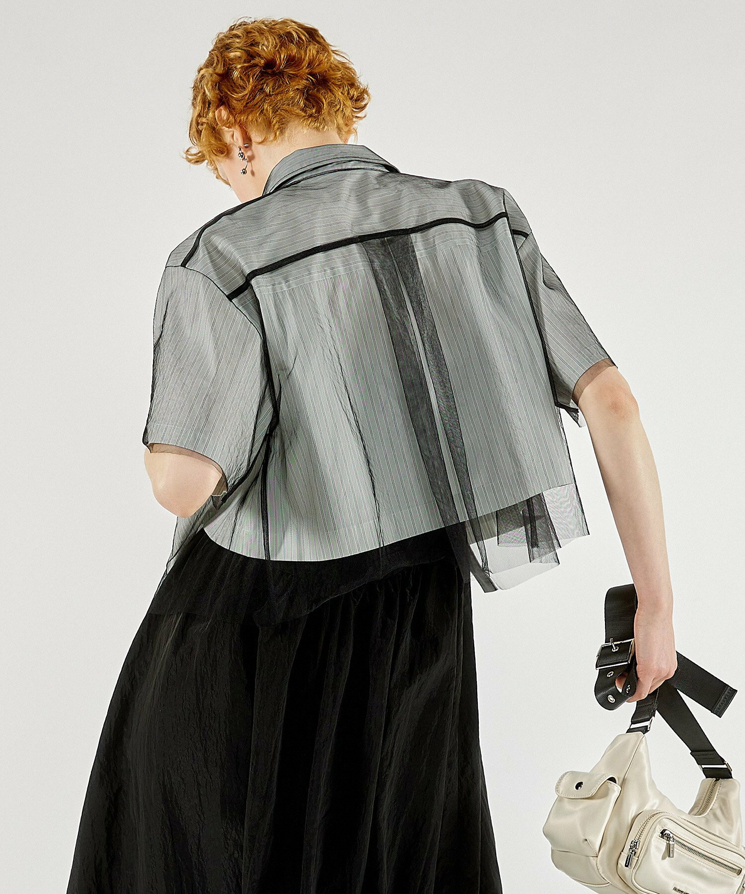 See-through Layered Tulle  Shirt